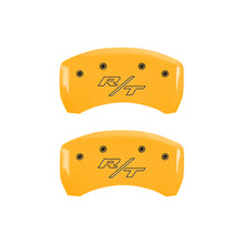 Cargar imagen en el visor de la galería, MGP 4 Caliper Covers Engraved Front Charger Engraved Rear RT Yellow finish black ch