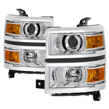 Carica l&#39;immagine nel visualizzatore di Gallery, xTune Chevy Silverado 1500 14-15 Halogen Projector Headlight Chrome - HD-JH-CS14-PJ-C