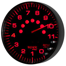 Charger l&#39;image dans la galerie, Autometer Spek-Pro Gauge Tachometer 5in 11K Rpm W/Shift Light &amp; Peak Mem Black/Black