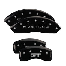 Laden Sie das Bild in den Galerie-Viewer, MGP 4 Caliper Covers Engraved Front Mustang Engraved Rear S197/GT Black finish silver ch