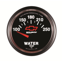 Laden Sie das Bild in den Galerie-Viewer, Autometer GM Bowtie Black 2-1/16in 100-250 F Pedestal Electronic Water Temp Gauge