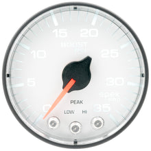 Charger l&#39;image dans la galerie, Autometer Spek-Pro 2 1/16in 35PSI Stepper Motor W/Peak &amp; Warn White/Black Boost Gauge