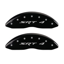 Cargar imagen en el visor de la galería, MGP 4 Caliper Covers Engraved Front &amp; Rear SRT4 Black finish silver ch