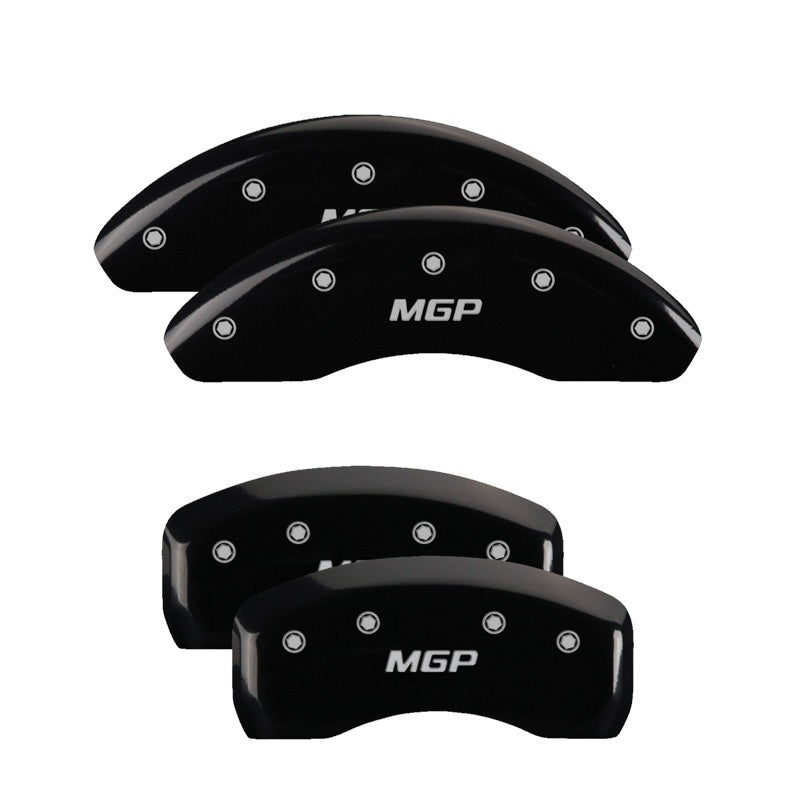 MGP 4 Caliper Covers Engraved Front & Rear MGP Black finish silver ch