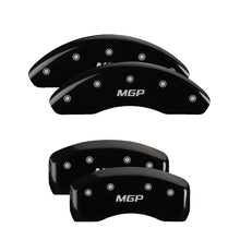 Load image into Gallery viewer, MGP 4 Caliper Covers Engraved Front &amp; Rear Pontiac Black finish silver ch