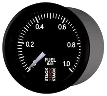 Load image into Gallery viewer, Autometer Stack 52mm 0-1 Bar M10 Male Pro Stepper Motor Fuel Pressure Gauge - Black