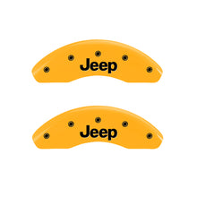 Carica l&#39;immagine nel visualizzatore di Gallery, MGP 4 Caliper Covers Engraved Front &amp; Rear JEEP Yellow finish black ch