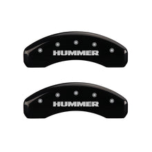 Cargar imagen en el visor de la galería, MGP 4 Caliper Covers Engraved Front &amp; Rear Hummer Black finish silver ch