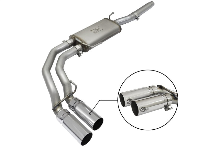 aFe Rebel Exhausts Cat-Back SS Ford F-150 04-08 V8 4.6/5.4L w/ Polished Tips