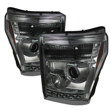 Load image into Gallery viewer, Spyder Ford Super Duty 11-15 Projector Headlights LED Halo DRL Smke Low 9006 PRO-YD-FS11-HL-SM