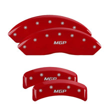 Carica l&#39;immagine nel visualizzatore di Gallery, MGP 4 Caliper Covers Engraved Front &amp; Rear MGP Red Finish Silver Char 1988 Chevrolet Corvette