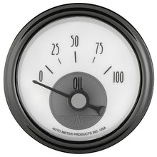 Carica l&#39;immagine nel visualizzatore di Gallery, Autometer Prestige Series Pearl 2-1/16in 100PSI Electronic Oil Pressure Gauge