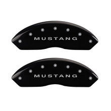 Laden Sie das Bild in den Galerie-Viewer, MGP 4 Caliper Covers Engraved Front Mustang Engraved Rear S197/GT Black finish silver ch