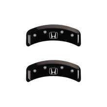 Cargar imagen en el visor de la galería, MGP 4 Caliper Covers Engraved Front Honda Engraved Rear H Logo Black finish silver ch