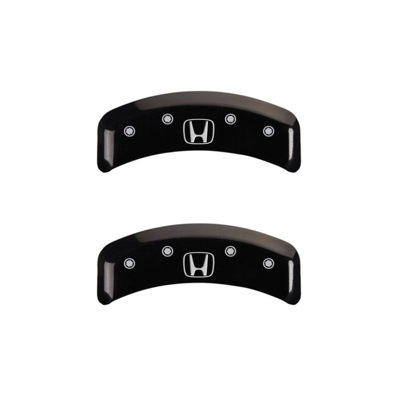 MGP 4 Caliper Covers Engraved Front Honda Engraved Rear H Logo Black finish silver ch