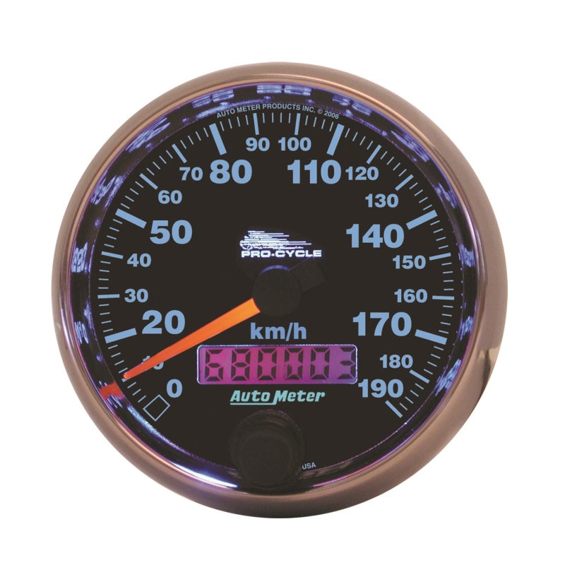 Autometer Pro-Cycle Gauge Speedo 2 5/8in 190 Kmh Elec Black