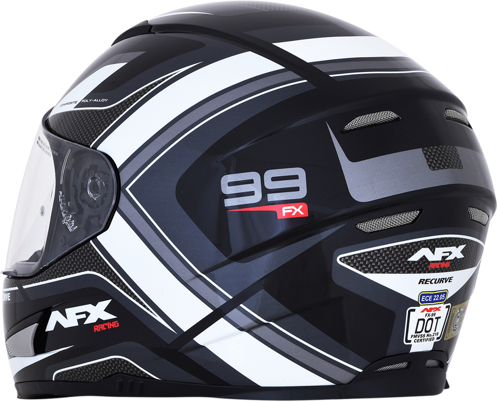 AFX FX-99 Helmet - Recurve - Black/White - Large 0101-11118