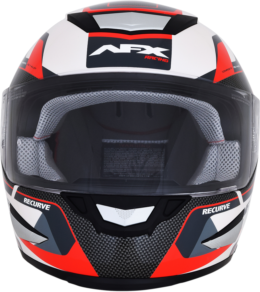 AFX FX-99 Helmet - Recurve - Pearl White/Red - Medium 0101-11127