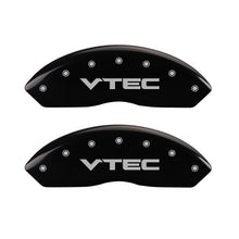 Load image into Gallery viewer, MGP 4 Caliper Covers Engraved Front &amp; Rear Vtech Black finish silver ch