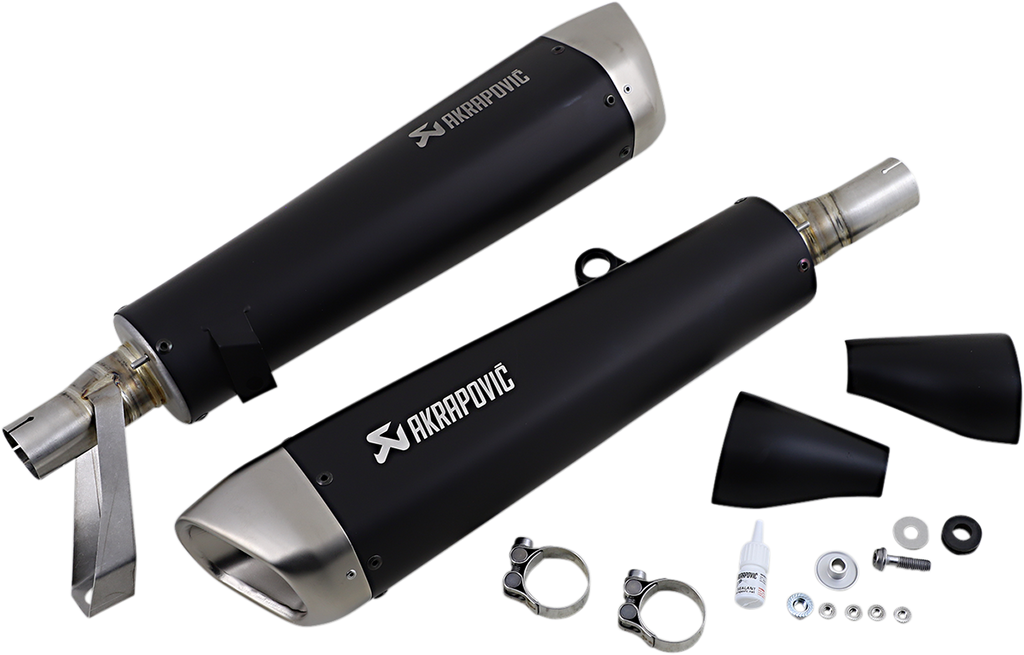 AKRAPOVIC Street Twin Mufflers - Titanium S-T9SO2-HCQTBL