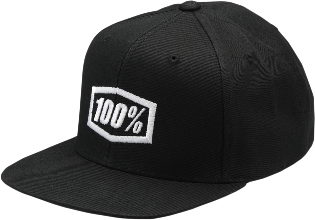 100% Youth Icon Snapback Hat - Black/White 20047-00000