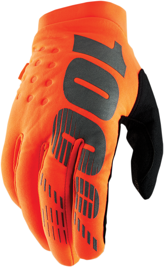 100% Youth Brisker Gloves - Fluorescent Orange/Black - Small 10004-00004