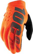 Laden Sie das Bild in den Galerie-Viewer, 100% Youth Brisker Gloves - Fluorescent Orange/Black - Small 10004-00004