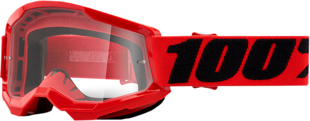 100% Youth Strata 2 Goggles - Red - Clear 50031-00004