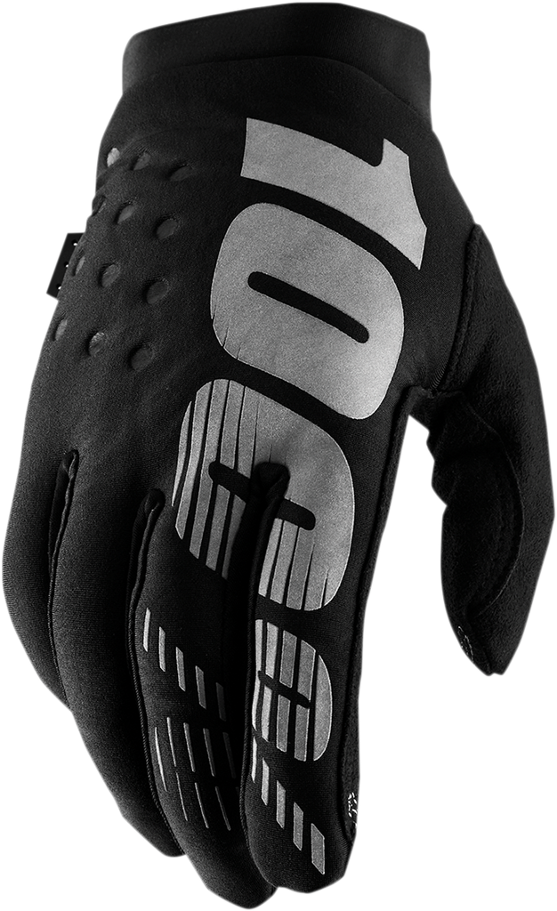 100% Youth Brisker Gloves - Black/Gray - Large 10004-00002