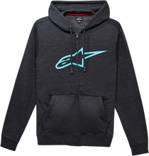 Charger l&#39;image dans la galerie, ALPINESTARS Ageless 2 Zip Hoodie - Charcoal/Turquoise - Medium 1038530521976M