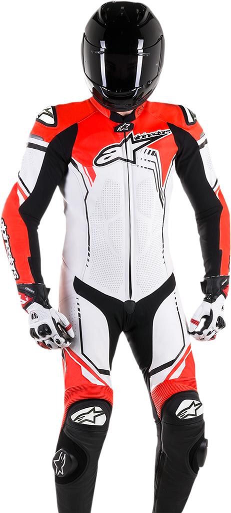 ALPINESTARS GP Plus v2 1-Piece Leather Suit - White/Black/Red Fluorescent - US 38 / EU 48 3150518-233-48