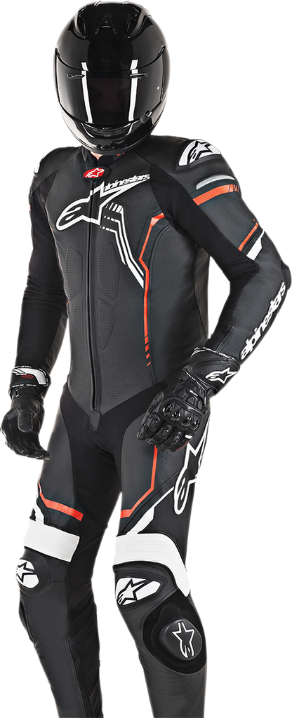 ALPINESTARS GP Plus v2 1-Piece Leather Suit - Black/Red Fluorescent - US 38 / EU 48 3150518-1231-48