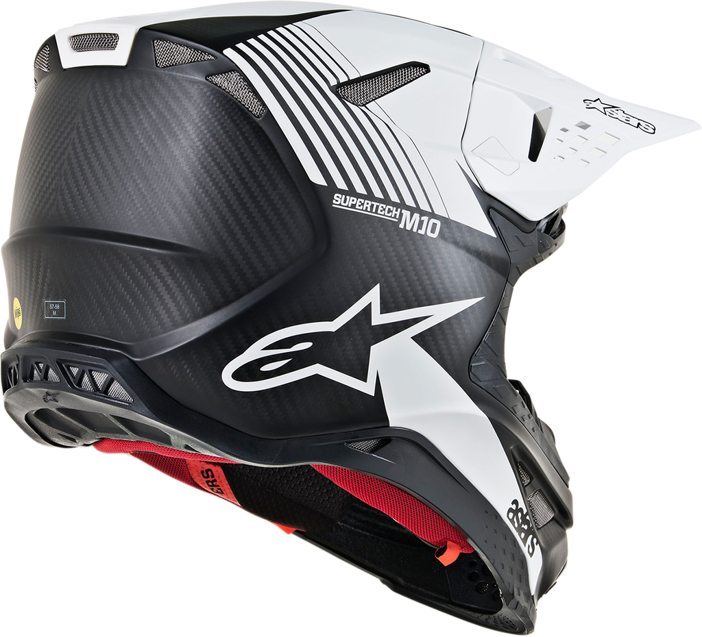 ALPINESTARS Supertech M10 Helmet - Dyno - MIPS - Black/White - Small 8301119-1301-SM