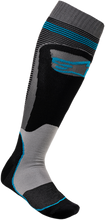 Laden Sie das Bild in den Galerie-Viewer, ALPINESTARS MX Plus 1 Socks - Black/Cyan - Large/2XL 4701820-1079L2X