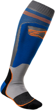 Carica l&#39;immagine nel visualizzatore di Gallery, ALPINESTARS MX Plus 1 Socks - Blue/Orange - Small/Medium 4701820-7042-SM