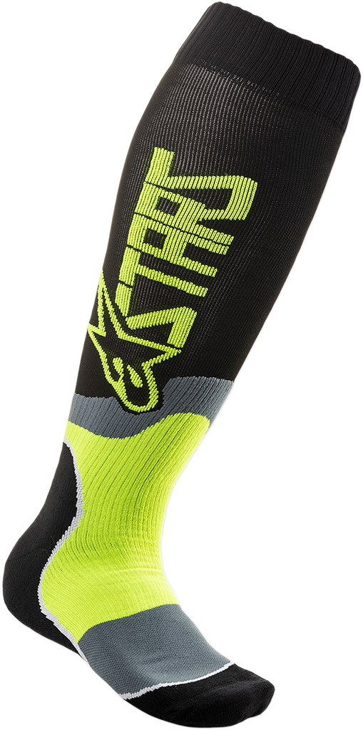 ALPINESTARS MX Plus 2 Socks - Black/Yellow - Large/2XL 4701920-155-L2X