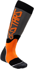 Laden Sie das Bild in den Galerie-Viewer, ALPINESTARS MX Plus 2 Youth Socks - Gray/Orange - Medium/Large 4741920-9040