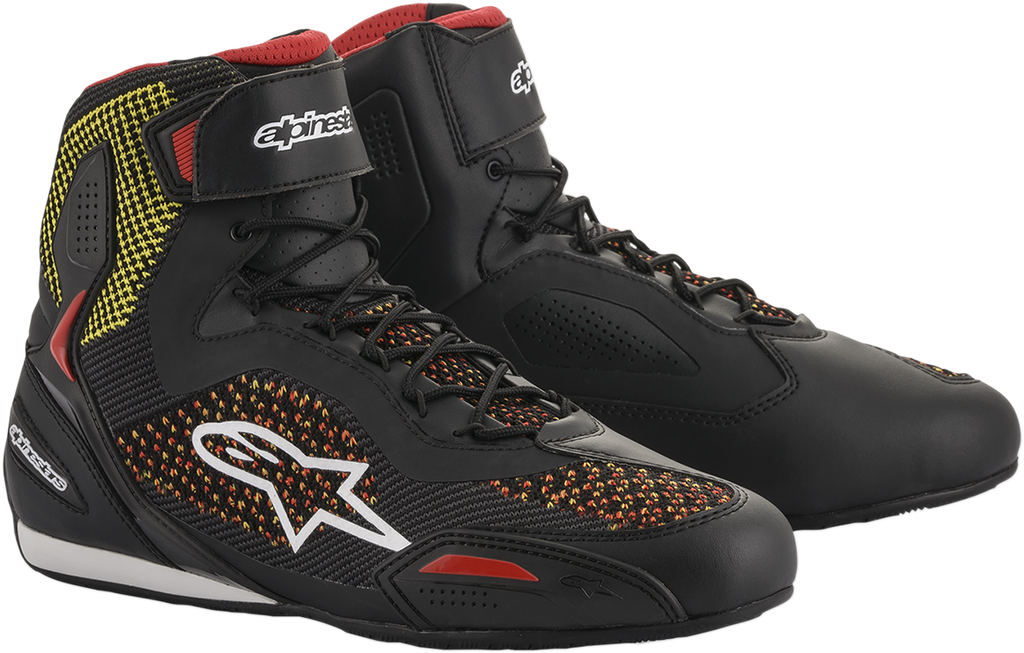 ALPINESTARS Faster-3 Rideknit Shoes - Black/Red/Yellow - US 8 251031915308