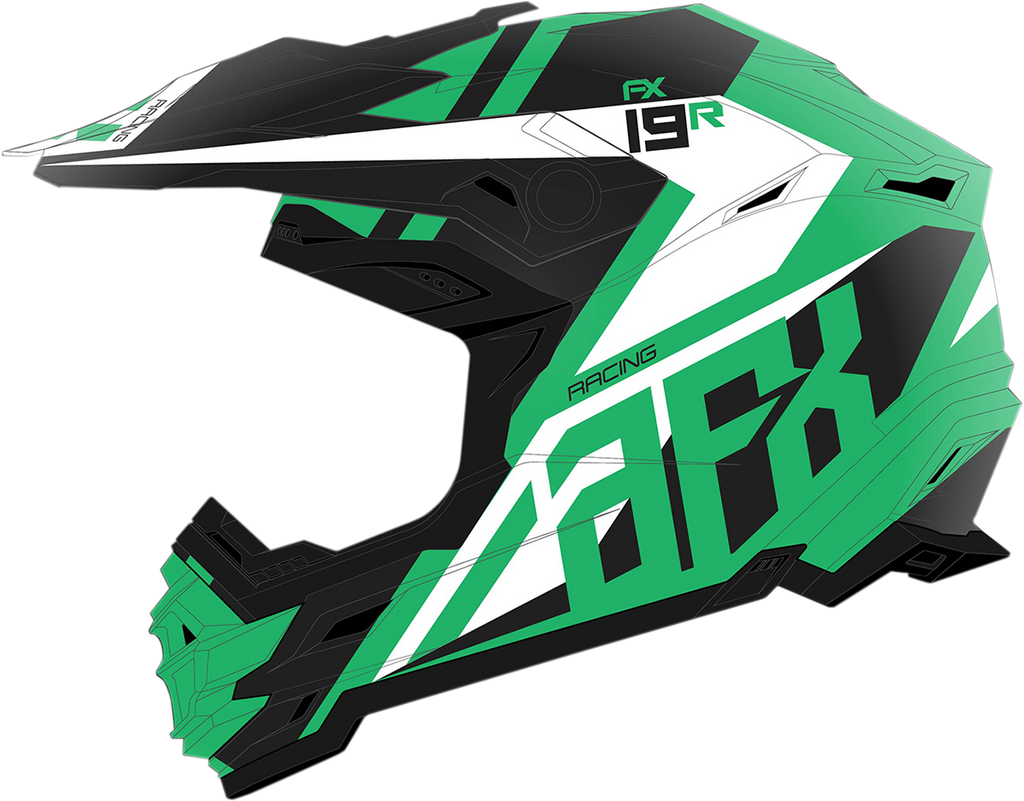 AFX FX-19R Helmet - Racing - Matte Green - Large 0110-7080