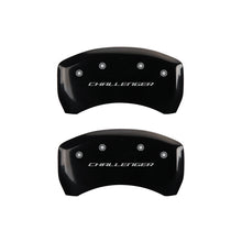 Cargar imagen en el visor de la galería, MGP 4 Caliper Covers Engraved Front &amp; Rear Block/Challenger Black finish silver ch