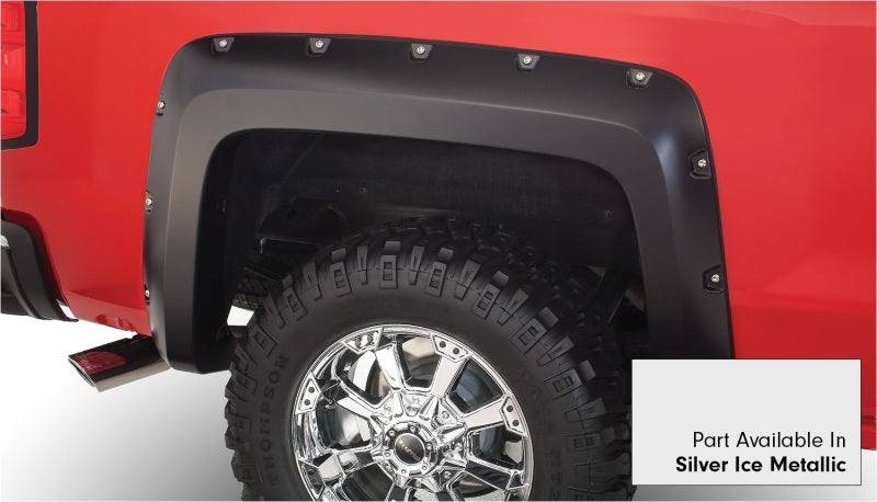 Bushwacker 16-17 Chevy Silverado 2500 HD Fleetside Pocket Style Flares 4pc - Quicksilver