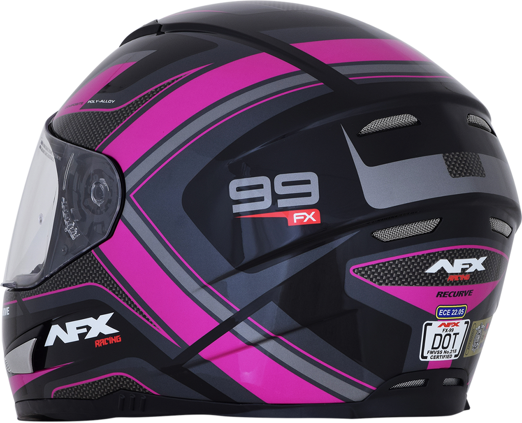 AFX FX-99 Helmet - Recurve - Black/Fuchsia - Medium 0101-11103