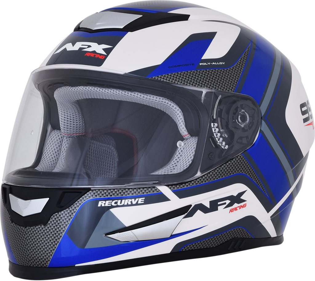 AFX FX-99 Helmet - Recurve - Pearl White/Blue - Large 0101-11123