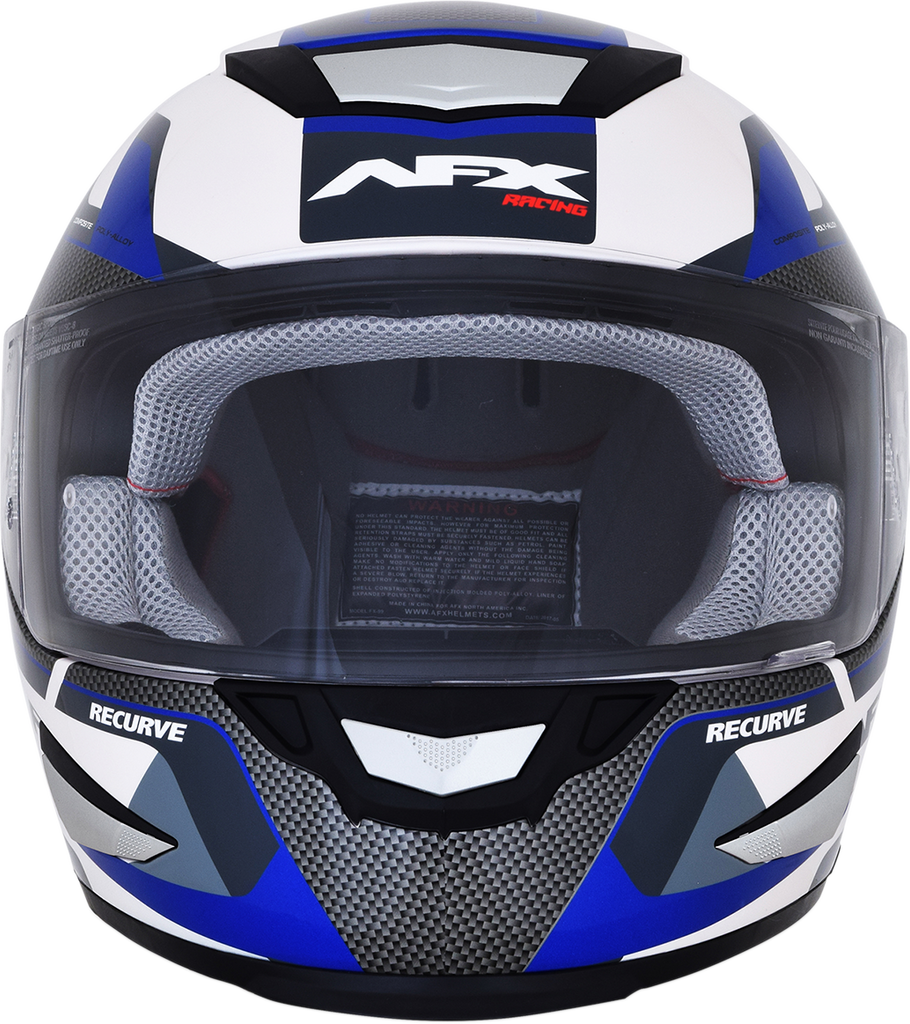 AFX FX-99 Helmet - Recurve - Pearl White/Blue - Large 0101-11123