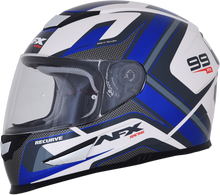 Laden Sie das Bild in den Galerie-Viewer, AFX FX-99 Helmet - Recurve - Pearl White/Blue - Large 0101-11123