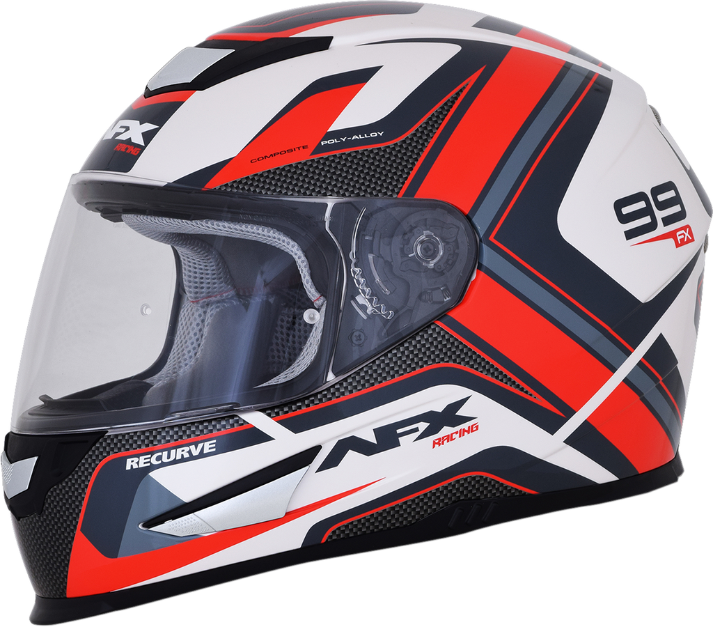 AFX FX-99 Helmet - Recurve - Pearl White/Red - 2XL 0101-11130