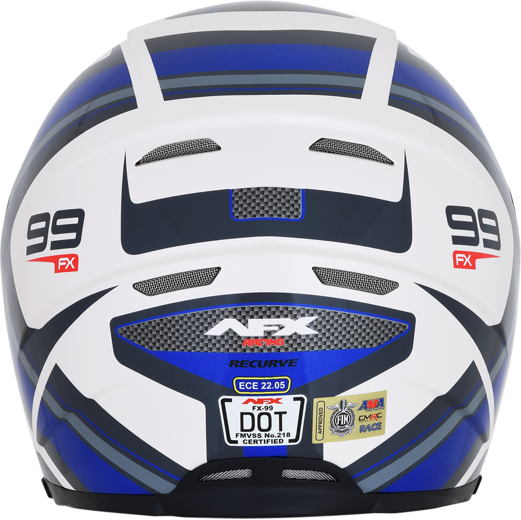 AFX FX-99 Helmet - Recurve - Pearl White/Blue - Small 0101-11121