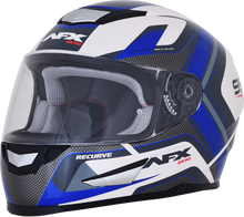 Laden Sie das Bild in den Galerie-Viewer, AFX FX-99 Helmet - Recurve - Pearl White/Blue - XL 0101-11124