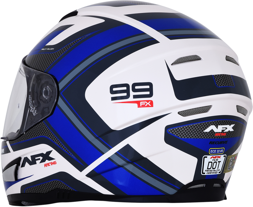 AFX FX-99 Helmet - Recurve - Pearl White/Blue - XL 0101-11124