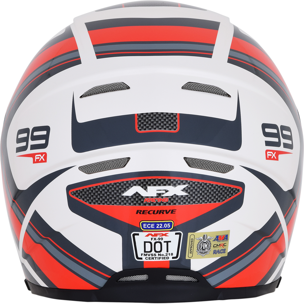 AFX FX-99 Helmet - Recurve - Pearl White/Red - Large 0101-11128